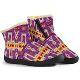 GB-NAT00062-07 Light Purple Tribe Design Native American Cozy Winter Boots