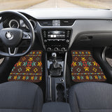 Powwow Store gb nat00600 brown pattern native front and back car mats set of 4