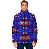 GB-NAT00046-06 Dark Blue Native Tribes Pattern  Men's Padded Jacket