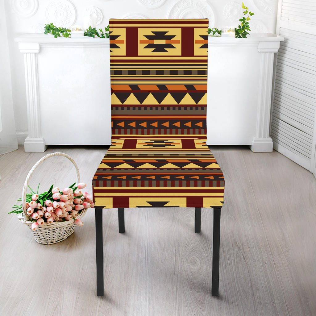 Native Chair Covers GB-NAT00507 Brown Ethnic Pattern Native Dining Chair Slip Cover ...