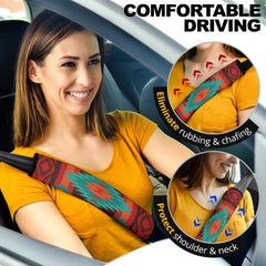 GB-NAT00611 Red Geometric Pattern Seat Belt Cover