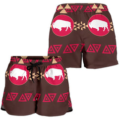 Brown Bison All Over Print Women's Shorts - Powwow Store