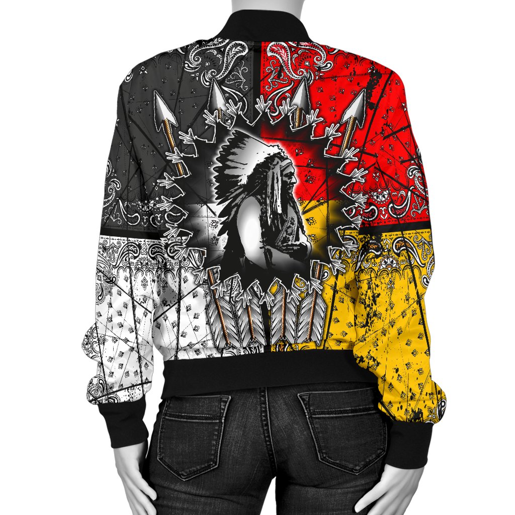 Chief Arrow Native American Women's Bomber Jacket - ProudThunderbird