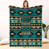 Powwow Storegb nat00509 green ethnic aztec pillow blanket