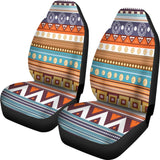 White Geometric Pattern Native American Car Seat Covers