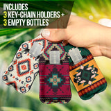 Native Pattern Sanitizer Bottle Keychains SET 17