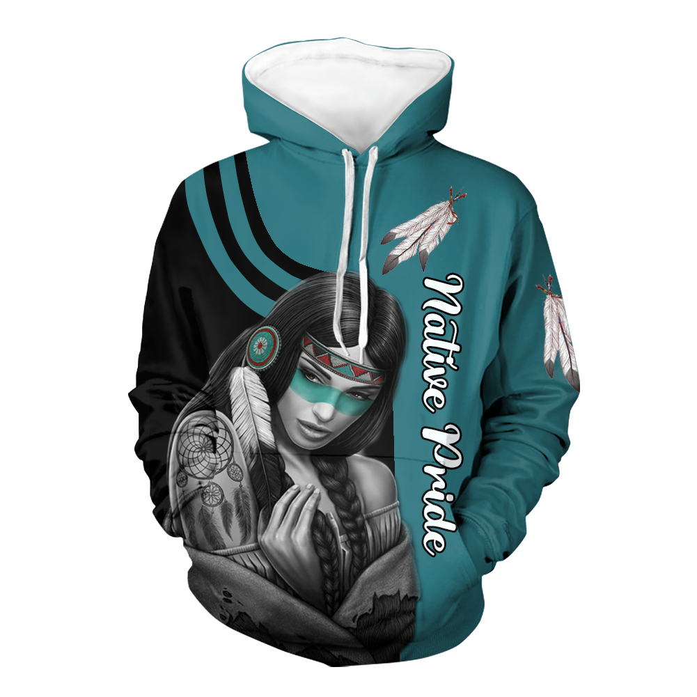 Powwow StoreHD00061 Native American Pride  3D Hoodie