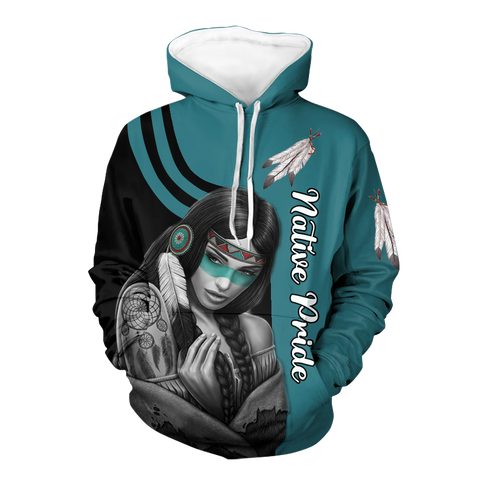 Powwow StoreHD00061 Native American Pride  3D Hoodie