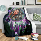 Powwow Store gb nat00394 native girl wolf blanket