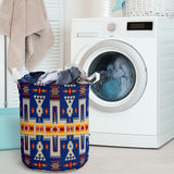 Powwow Store gb nat00062 04 navy tribe design laundry basket