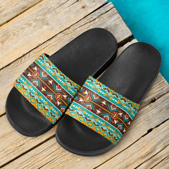 Powwow Store gb nat00579 seamless colorful slide sandals