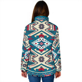 GB-NAT0003 Blue Pink Pattern Women's Padded Jacket