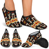 GB-NAT00062-01 Black Tribe Design Native American Aqua Shoes