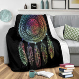 Powwow Store colorful dreamcatcher throw blanket mandala native american design