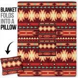 Powwow Storegb nat00510 red ethnic pattern pillow blanket