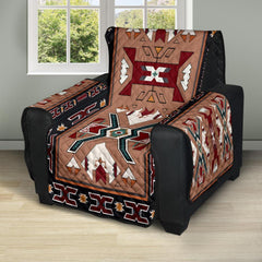 Orange Geometric Native American 28 Chair Sofa Protector - Powwow Store