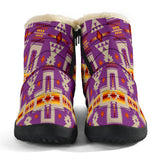 GB-NAT00062-07 Light Purple Tribe Design Native American Cozy Winter Boots