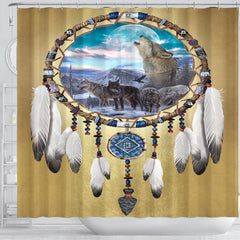 Wolf Dreamcatcher Native American Shower Curtain - Powwow Store