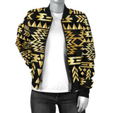 GB-NAT00566 Seamless Yellow Pattern Women's Bomber Jacket