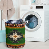 GB-NAT0001-01 Southwest Green Symbol Laundry Basket