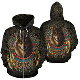 Wolf Warrior Dreamcatcher Native American Zipper Hoodie - Powwow Store