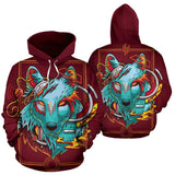 Machine Wolf Native American All Over Hoodie no link