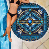 Mandala Blue Native American Pride Beach Blanket - Powwow Store