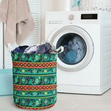 GB-NAT00231-02 Kokopelli Myth Green Laundry Basket
