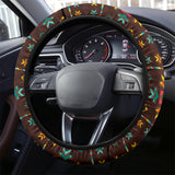 Powwow Store gb nat00600 brown pattern native steering wheel cover