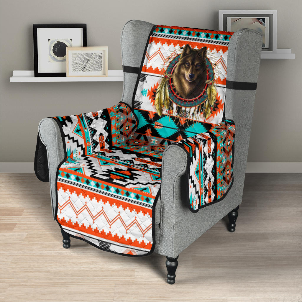 Wolf Warrior Dreamcatcher Native 23 Chair Sofa Protector - Powwow Store