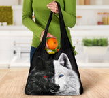 Ying Yang Wolf With Chief Grocery Bags NEW
