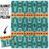 GB-NAT00062-05 Turquoise Tribe Design  Pillow Blanket