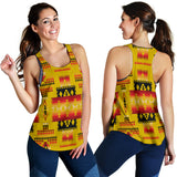 Powwow Store gb nat00302 02 yellow tribes pattern native american womens racerback tank