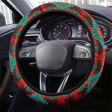 Powwow Store gb nat00611 red geometric pattern steering wheel cover