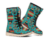 Blue Native Tribes Pattern Native American Polar Boots