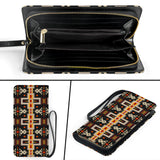 GB-NAT00062-01 Black Tribe Design Native   Clutch Purse