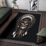 Feather Chief Skull Native American Area Rug no link
