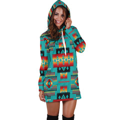 Powwow Store gb nat00046 01 blue native tribes pattern native american hoodie dress