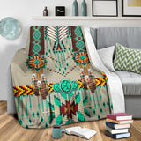 Powwow Store gb nat00069 02 green pattern breastplate blanket