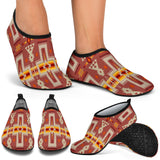 GB-NAT00062-11 Tan Tribe Design Native American Aqua Shoes