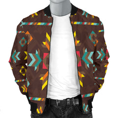 Powwow Storegb nat00600 gb nat00600 brown pattern native mens bomber jacket