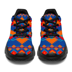 GB-NAT00520  Red & Yellow Geometric Chunky Sneakers