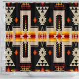 Black Native Tribes Pattern Native American Shower Curtain
