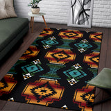 GB-NAT00321 Native American Patterns Black Red Area Rug