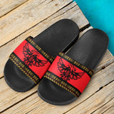 Red Thunderbird Pattern Native American Slide Sandals