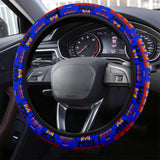 Powwow Store gb nat00046 06 dark blue native tribes pattern steering wheel cover