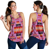 Powwow Store gb nat00046 09 pink tribes pattern native american womens racerback tank