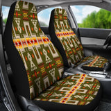 NAT00062-CARS12 Dark Green Tribe Design Native American Car Seat Covers