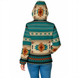 GB-NAT00559-04 Blue Native Women's Padded Hooded Jacket New