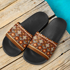 Powwow Store gb nat00580 pattern with birds slide sandals